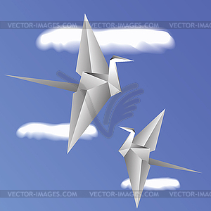 Paper birds - vector image