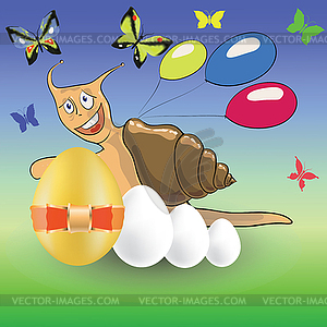 Easter snail - vector image