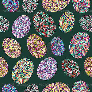 Paisley easter egg seamless pattern - vector clipart / vector image