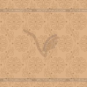 Vintage floral seamless pattern on beige - vector image