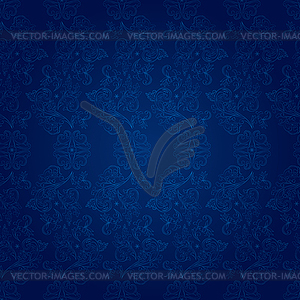 Vintage floral seamless pattern on blue - vector image