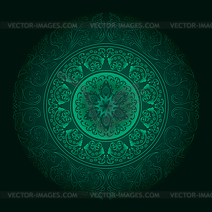 Green vintage floral background - vector clipart