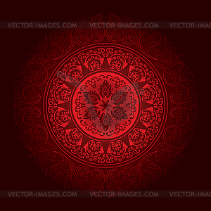 Red vintage floral background - vector clip art