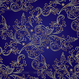 Floral vintage seamless pattern on violet background - vector image