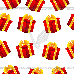 Seamless background with gifts - vector clipart