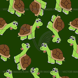 Seamless background with turtles - vector clip art