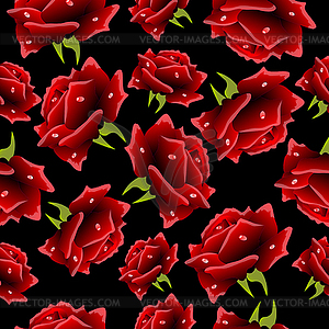 Seamless background with roses - vector clip art