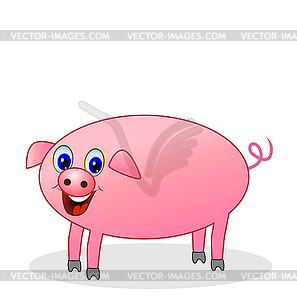 Funny pig - color vector clipart