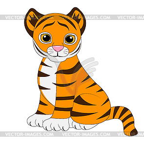 Funny tiger - vector clipart