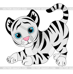 Funny tiger - vector image