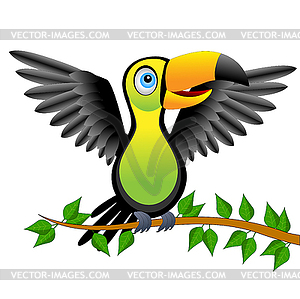 Toucan bird sitting on vetch - royalty-free vector image