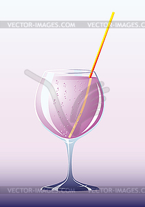 Cocktail in high glass.  - vector clipart