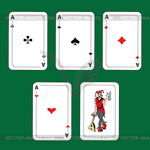 Cards, winnings combinations of poker.  - vector clipart