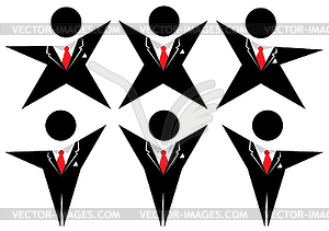 Conditional manikin is in black suit.  - vector EPS clipart