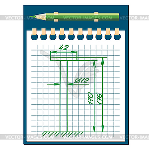 Notebook.  - vector clip art