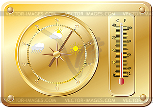 Barometer for determination of weather - vector image