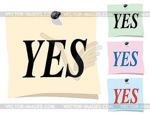 Sticker. Yes - vector clipart