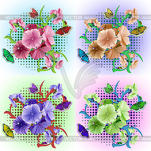 Tree with butterflies and dragonflies - vector clipart