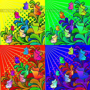 Tree with butterflies and dragonflies - vector clipart