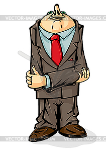 Office worker. Cowardly hid his head - vector clipart