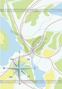 Map of trip - vector clip art