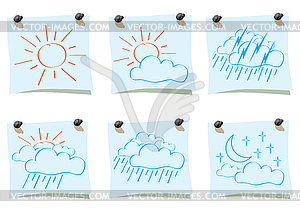 Наклейка с погодой рисования - векторизованный клипарт