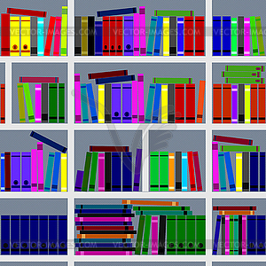 Bookshelves. Seamless texture - vector image