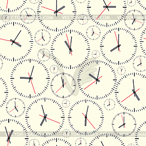 Wall clock. Seamless - vector clipart