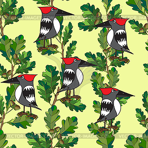 Little birds sing songs. Seamless texture - vector clip art