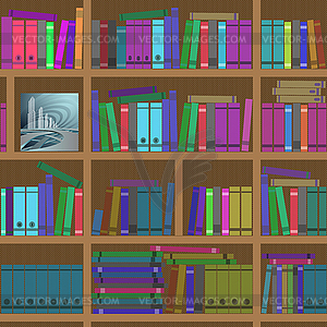 Bookshelves. Seamless texture - vector clipart