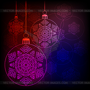 Christmas background. Festive balloons - vector image