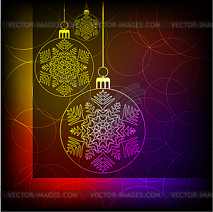 Christmas background. Festive balloons - vector clip art
