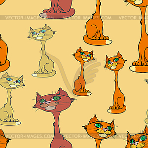 Hilarious cat in straw hat - vector clipart