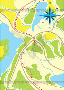 Map of trip on forests - vector clip art