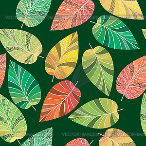 Seamless. leaves and branches - vector image