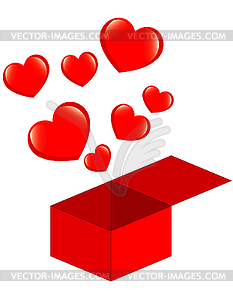 Hearts of box - vector clipart