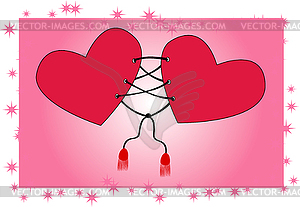 Two hearts - vector image