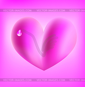 Heart with drop - vector clip art