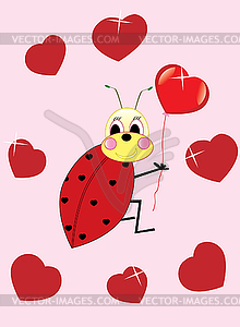 Ladybird with heart - vector clipart