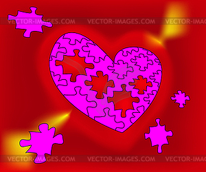 Mosaic heart - vector image