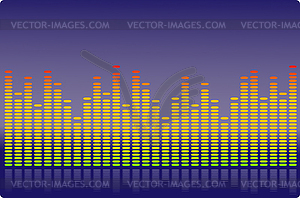 Equalizer on blue background - vector clipart