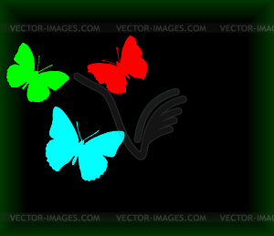 Background with butterfly - vector image