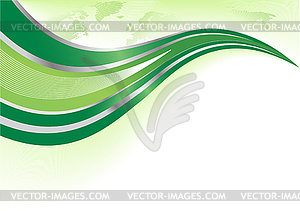 Green background with world map - vector image