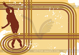 Grunge background with line - vector image