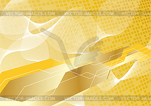 Hi-tech background in gold color - vector image