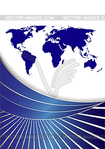 Bright banner with world map - vector clipart