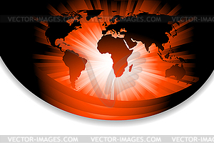 Red background with map - vector clipart