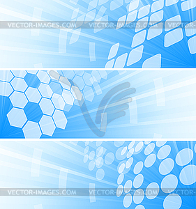 Set of three tech banners - vector clipart