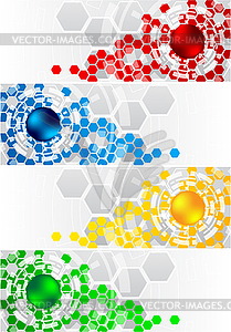 Set of banners with hexagon - vector image