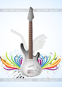 Background with guitar - vector image